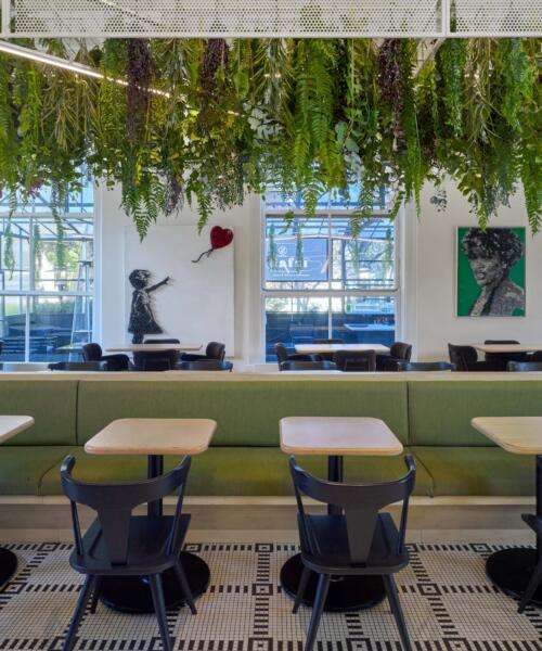 The chic modern interior of Nafsi in Chicago's South Shore neighborhood.