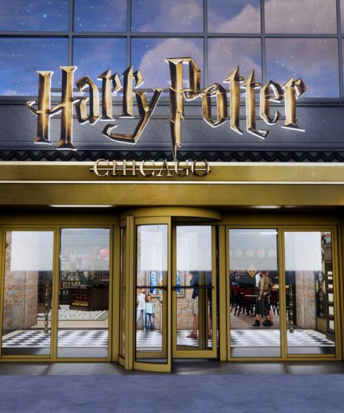 A rendering of the new Harry Potter Shop in Chicago