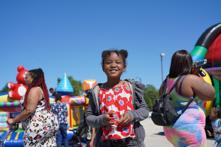 A young girl at the Juneteenth Festival in West Pullman neighborhood