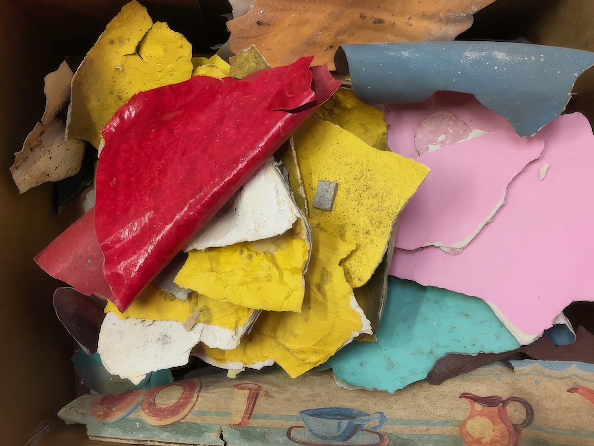 Collected paint chips from our building 1200×900