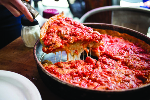 Chicago's iconic deep dish pizza