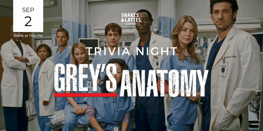 Grey’s Anatomy S1 – 10 Trivia Night – Snakes & Lattes