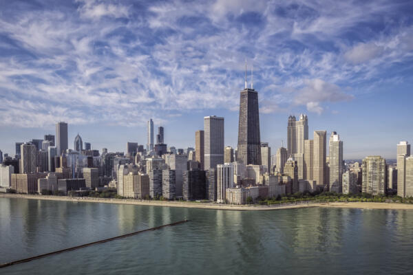 Chicago Skyline aerial view