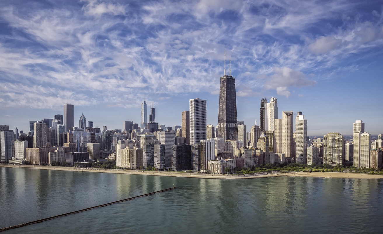 Chicago Skyline aerial view