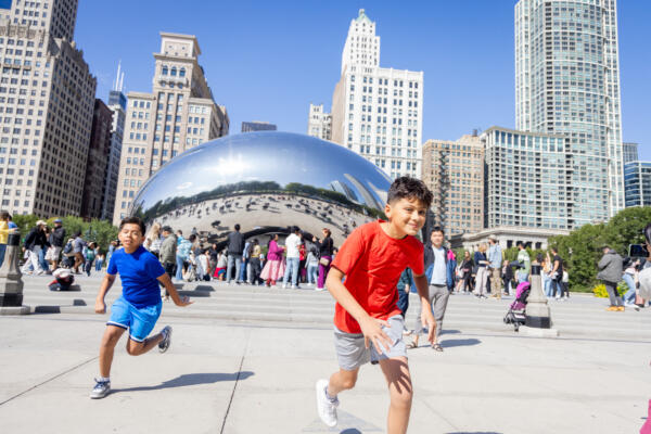 “The Bean” at Millennium Park in Chicago; photo by Kathleen Hinkel
