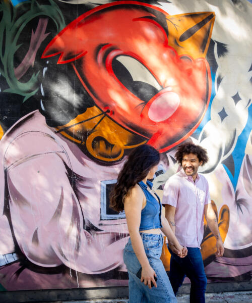 Pilsen neighborhood in Chicago with a mural by street artist Sentrock, photo by Kathleen Hinkel