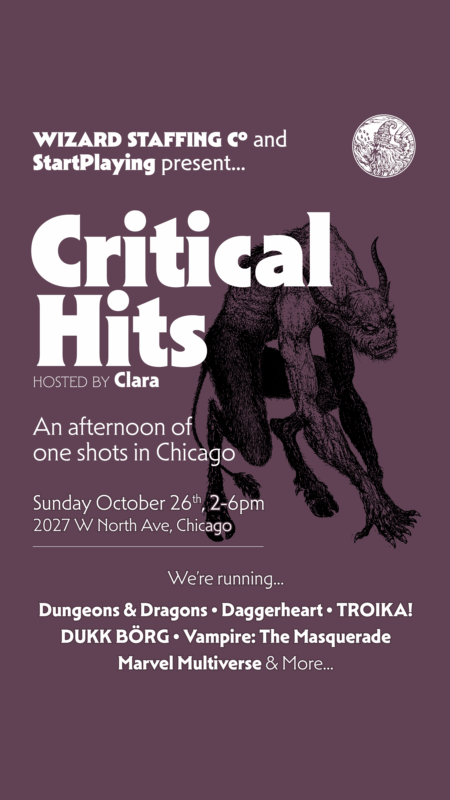 Critical Hits Chicago: An Afternoon of TTRPG One Shots