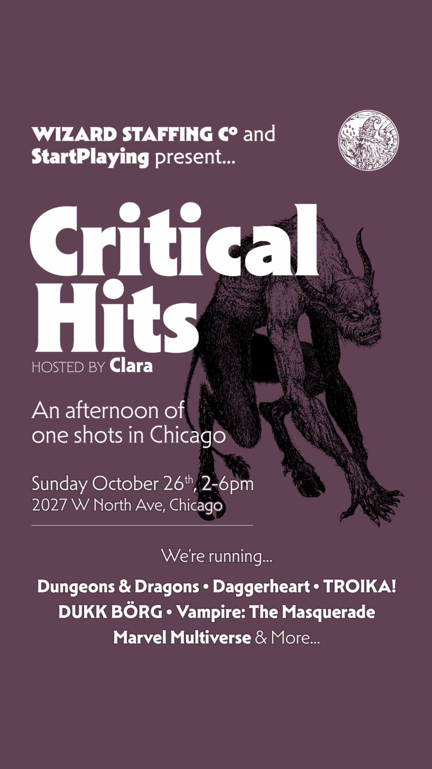 Critical Hits Chicago: An Afternoon of TTRPG One Shots | 10/26/2025 ...