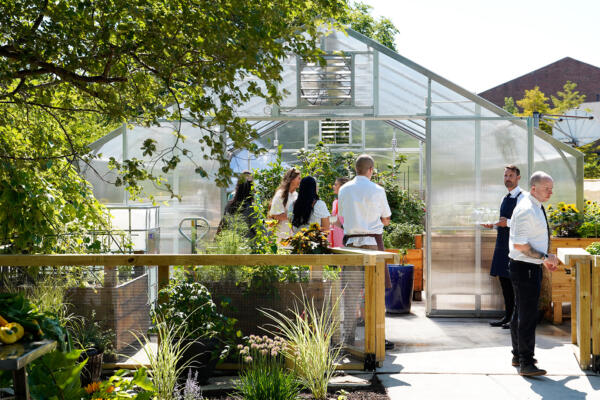 Greenhouse cocktail hour at Eden