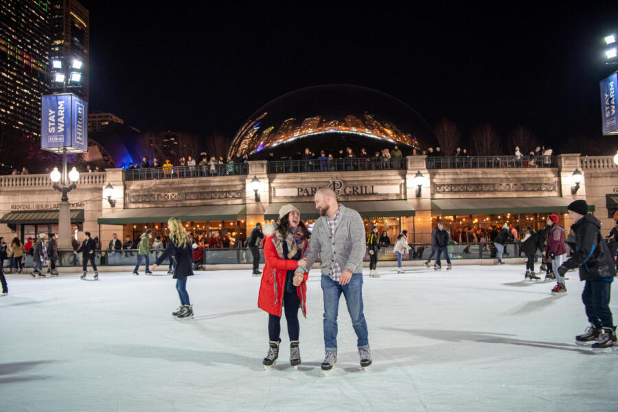 Millennium Park Ice Skating; photo by Abel Arciniega