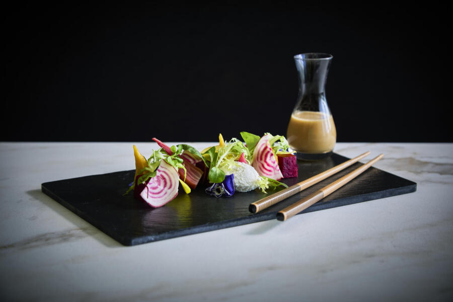 Salt-roasted golden beets from OVG Hospitality at McCormick Place