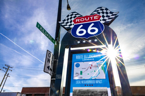 Route 66 sign in Chicago's Lawndale neighborhood