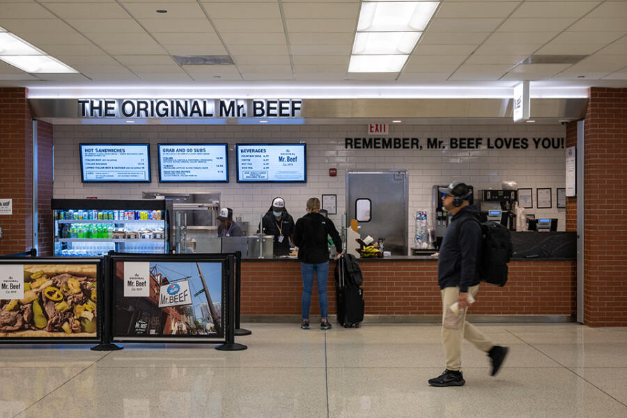 The Original Mr. Beef, a new food and beverage concessioner, in Concourse B at Chicago's Midway International Airport