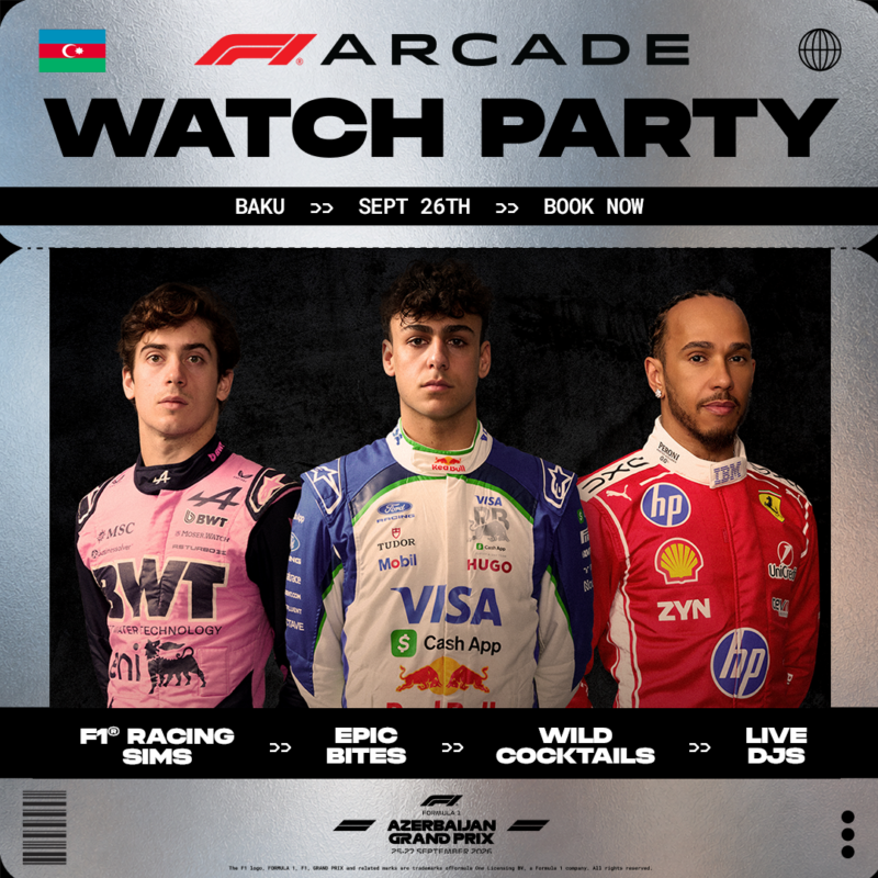 FORMULA 1® QATAR AIRWAYS AZERBAIJAN GRAND PRIX 2026 Watch Party at F1® Arcade Chicago
