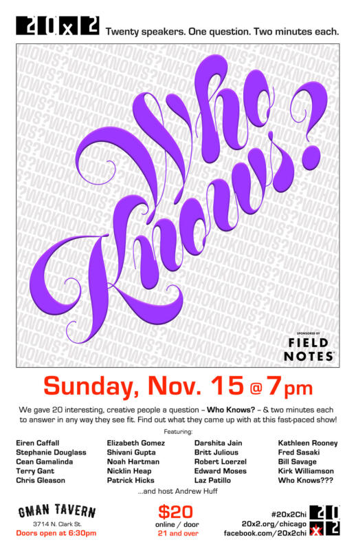 20×2 Chicago: Who Knows?